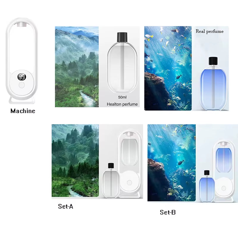 Aroma Diffuser Timed Essential Oil Rechargeable 5-Mode Aromatherapy Machine Auto Sprayer Living Room Bathroom Air Freshener