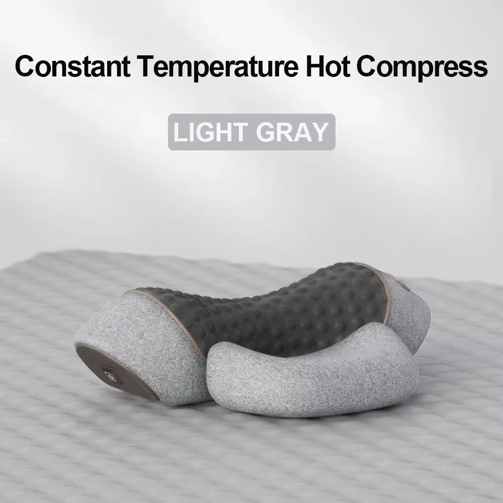Electric Neck Vibration Hot Compress Massager Pillow Cervical Orthopedic Sleeping Pillow Back and Neck Massager for Home