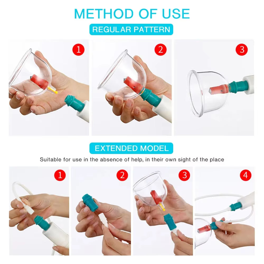 12 Cans Vacuum Cupping Set Chinese Medicine Physiotherapy Fat Burner Slimming Anti-Cellulite Therapy Health Care Body Massager