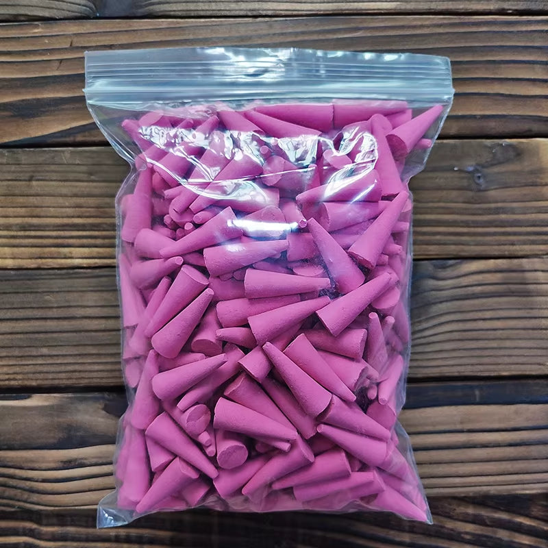 F 200/500/1000G Mix Natural Incense Cones India Jasmine Tibetan Bulk Tower Scents for Healty Room Yoga Meditation Household Gift