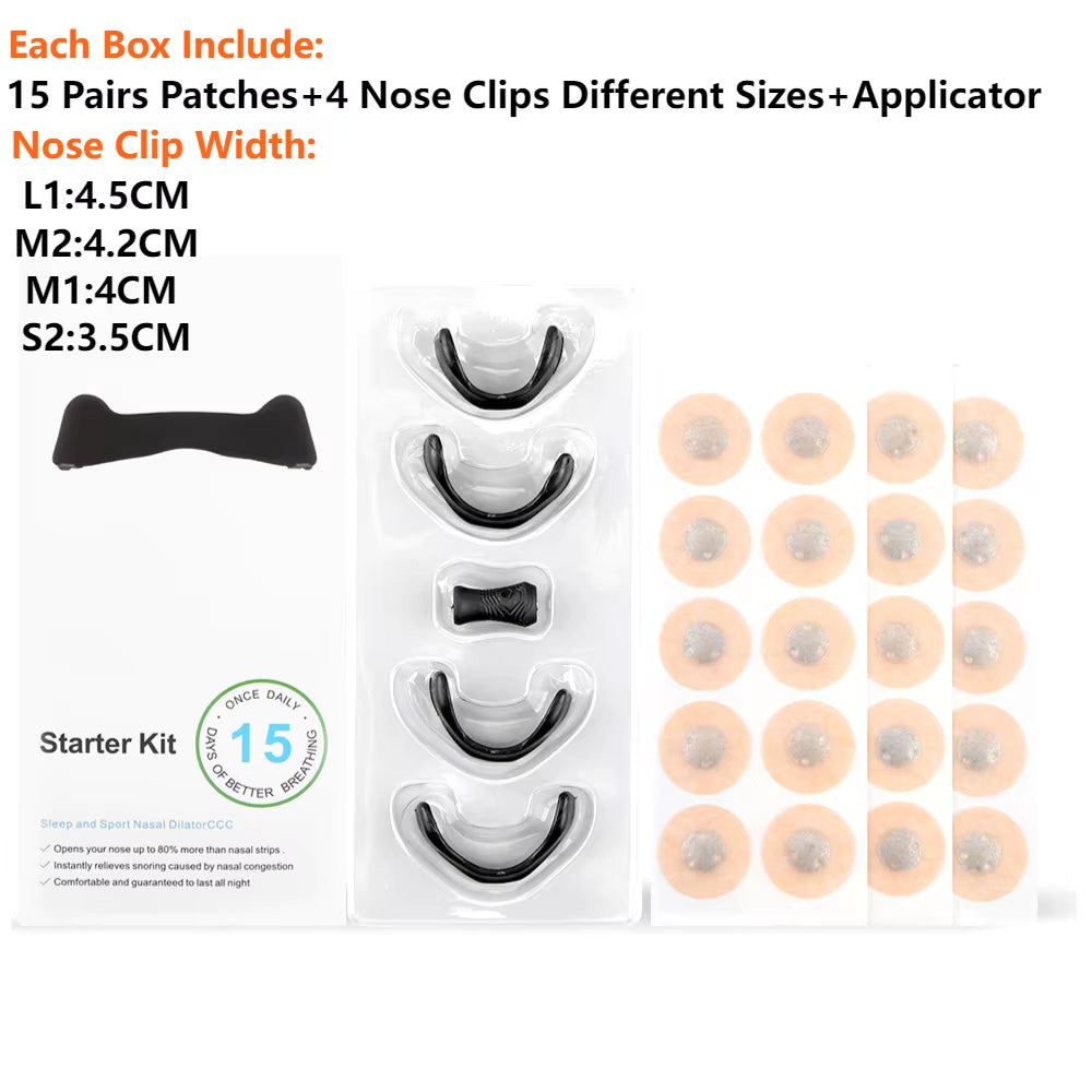 1/2/3Kits Magnetic Nasal Strips&Clips Nasal Breathing Dilators Air Intake Improve Sleeping Reduce Snoring Nasal for Nighttime 