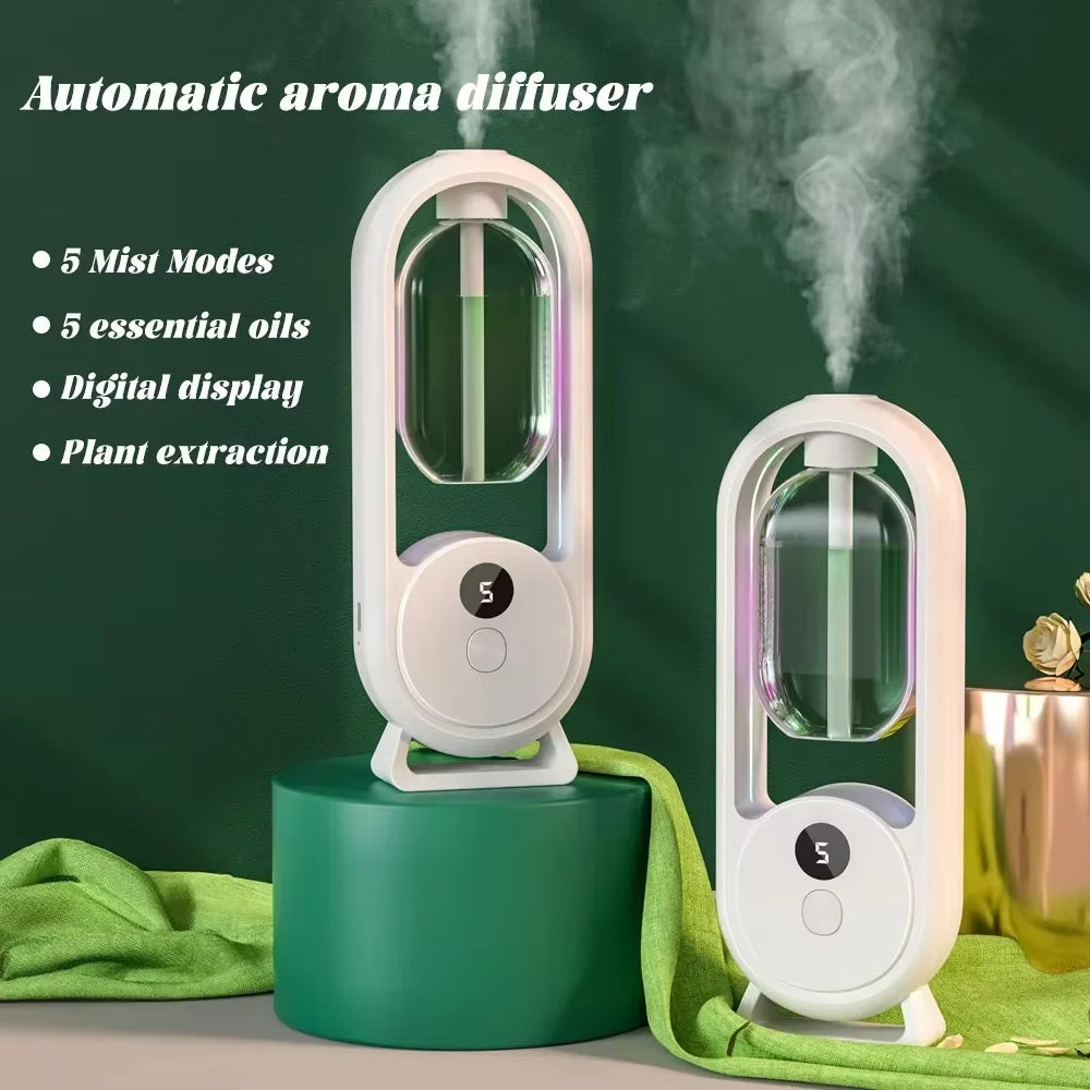 Aroma Diffuser Timed Essential Oil Rechargeable 5-Mode Aromatherapy Machine Auto Sprayer Living Room Bathroom Air Freshener