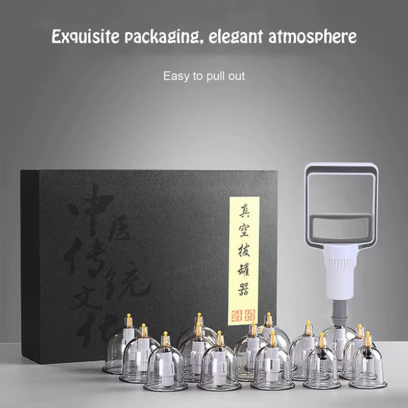 12 Cans Vacuum Cupping Set Chinese Medicine Physiotherapy Fat Burner Slimming Anti-Cellulite Therapy Health Care Body Massager