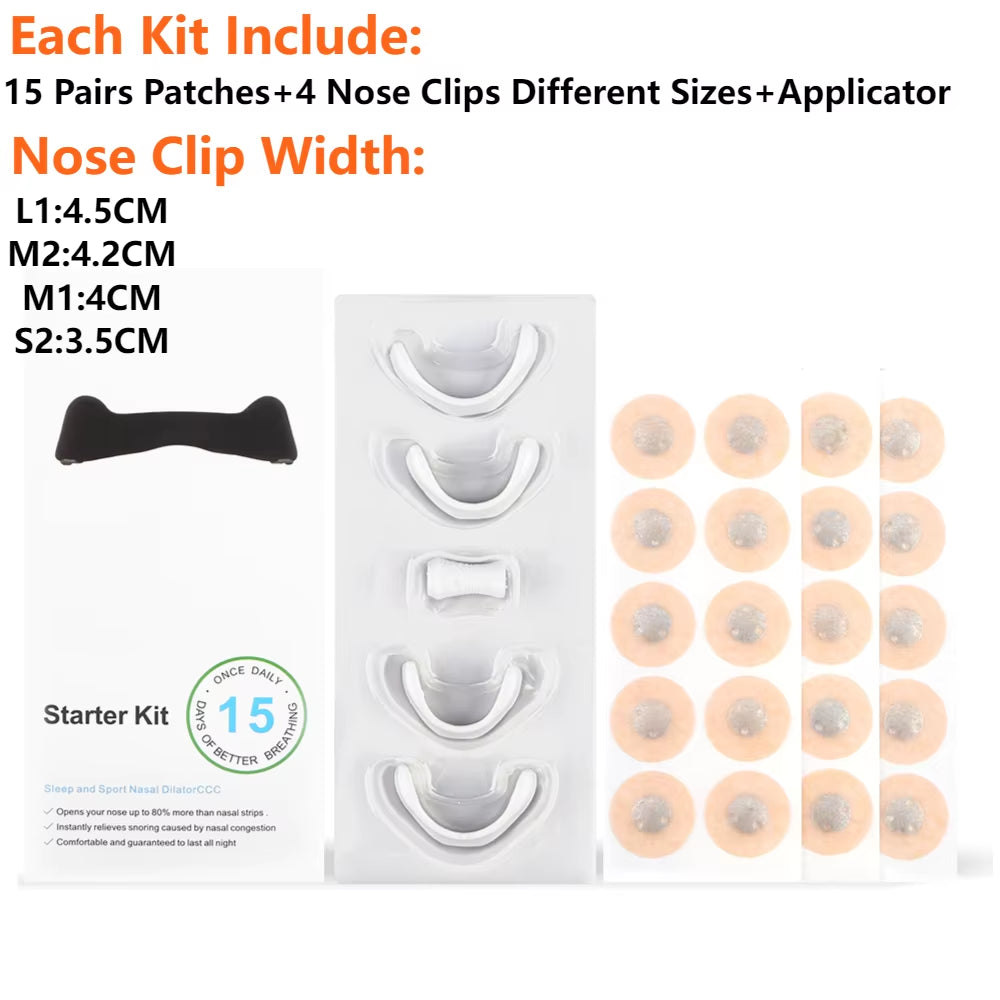 1/2/3Kits Magnetic Nasal Strips&Clips Nasal Breathing Dilators Air Intake Improve Sleeping Reduce Snoring Nasal for Nighttime 