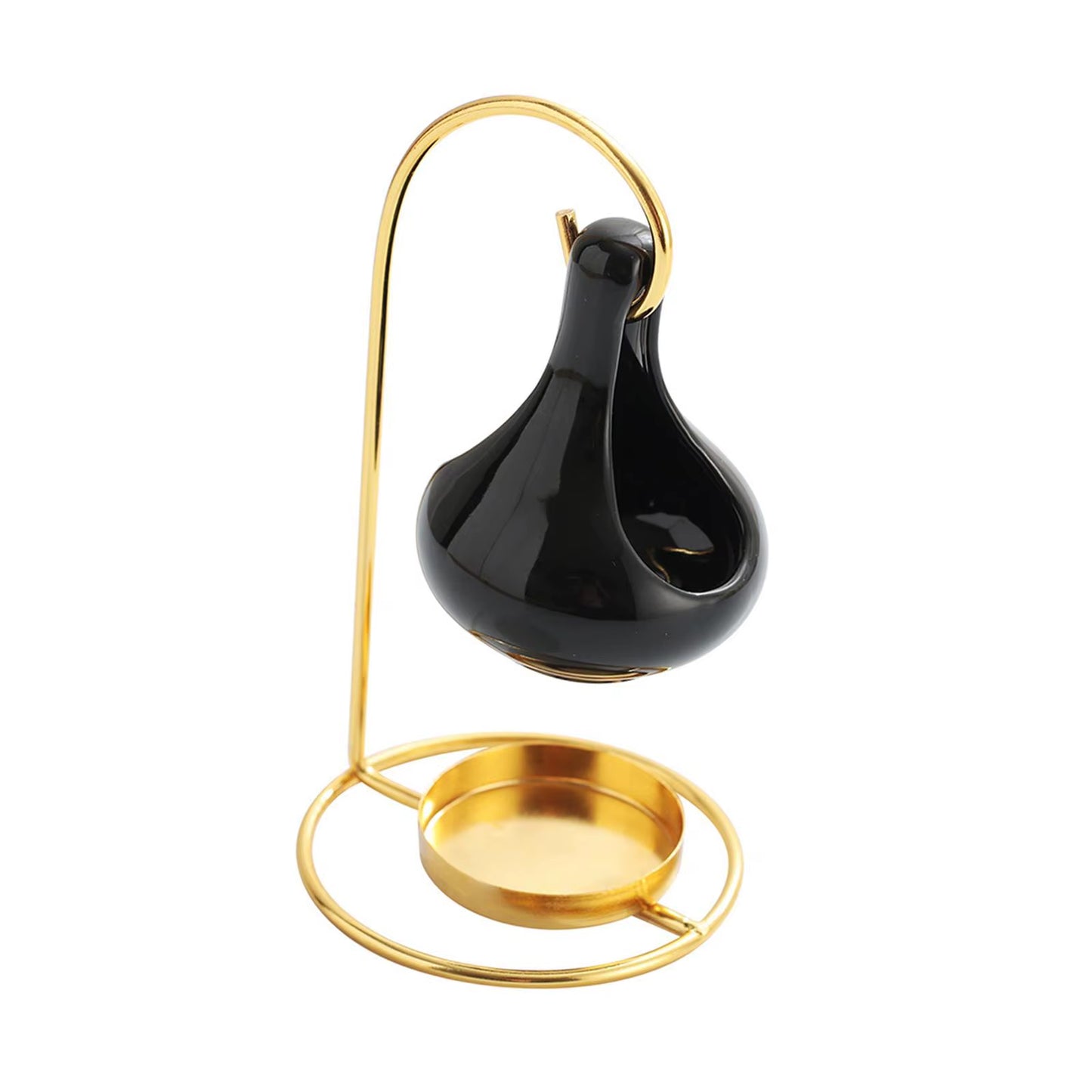 6.7Inch Ceramic Wax Melt Burner Essential Oil Diffuser Home Decor Iron Stand