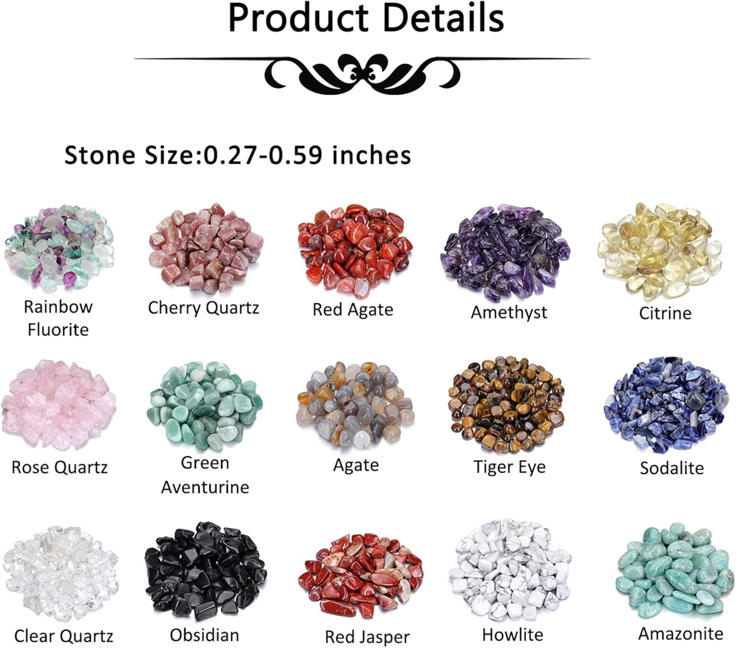 Assorted Healing Stones Crystals Bulk Tumbled Polished Stone Chips Natural Chakra Quartz Crystal Gemstones for Reiki Meditation Therapy Beginners Home Decor Christmas Gift