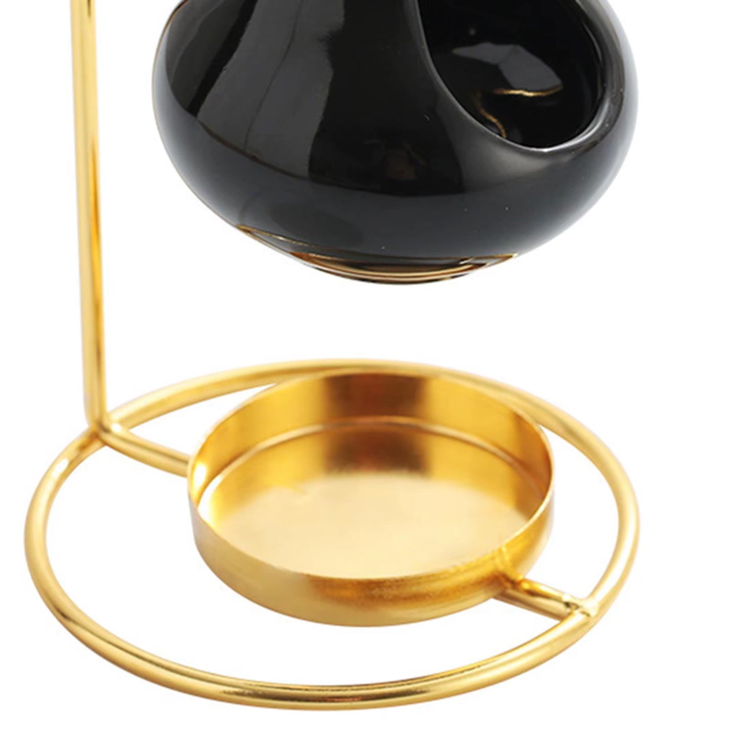6.7Inch Ceramic Wax Melt Burner Essential Oil Diffuser Home Decor Iron Stand