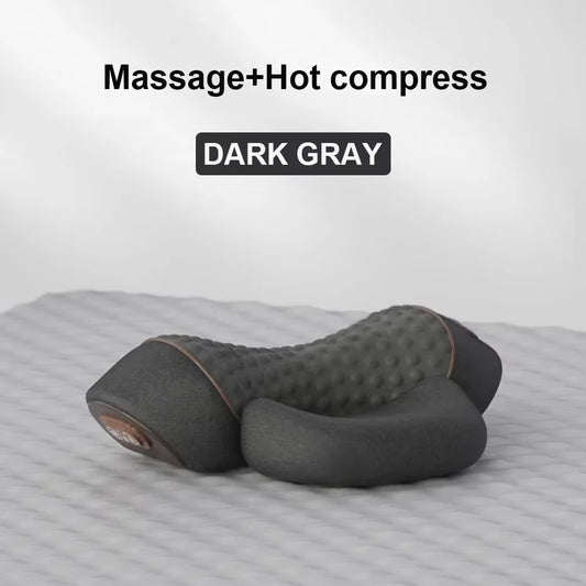 Electric Neck Vibration Hot Compress Massager Pillow Cervical Orthopedic Sleeping Pillow Back and Neck Massager for Home