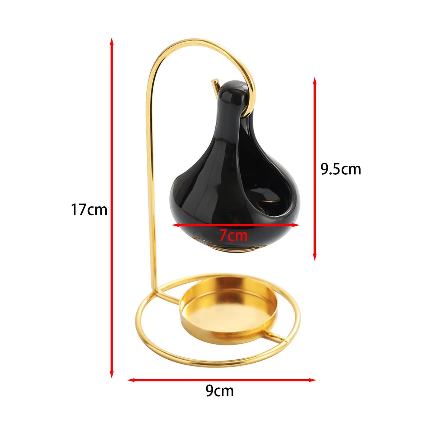 6.7Inch Ceramic Wax Melt Burner Essential Oil Diffuser Home Decor Iron Stand