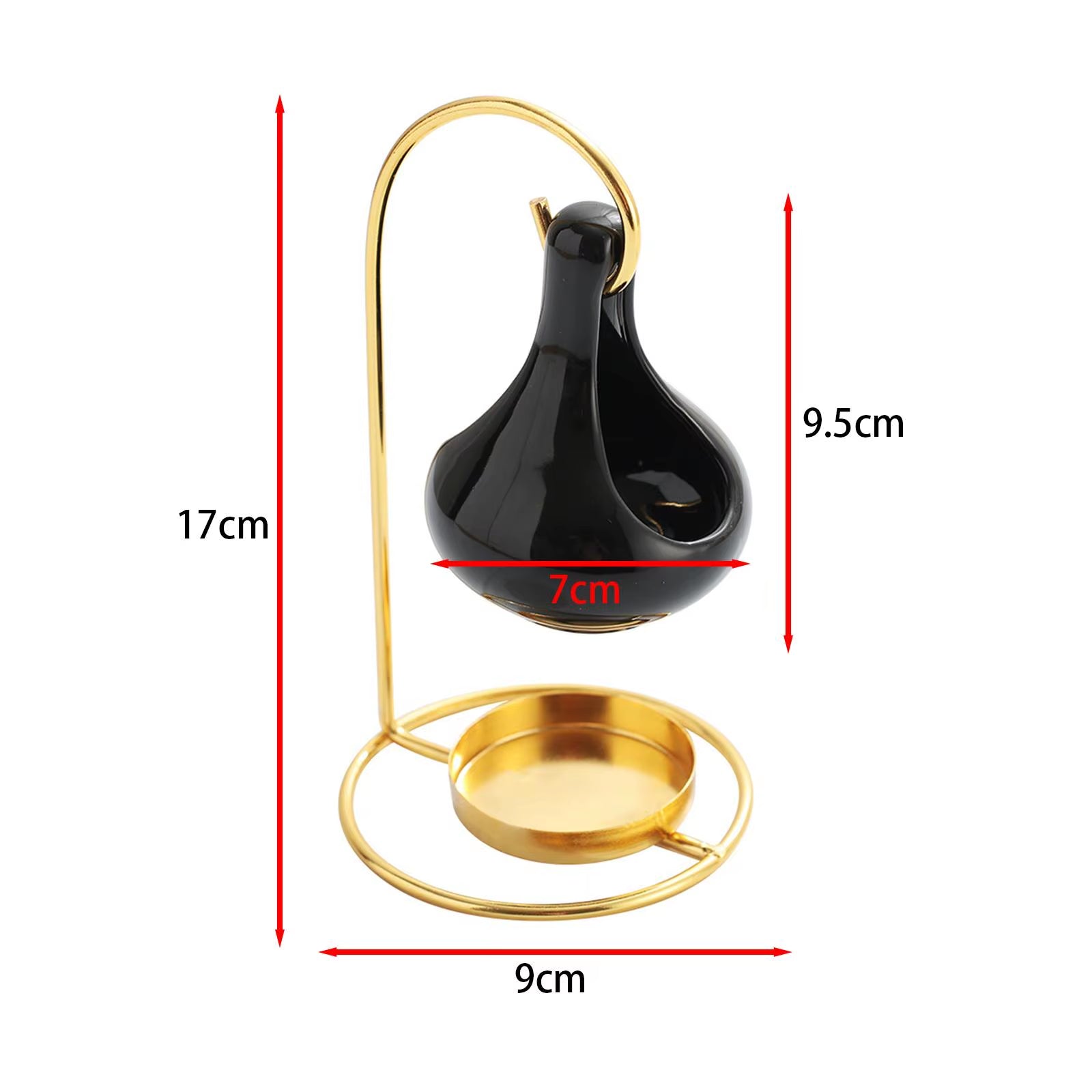 6.7Inch Ceramic Wax Melt Burner Essential Oil Diffuser Home Decor Iron Stand