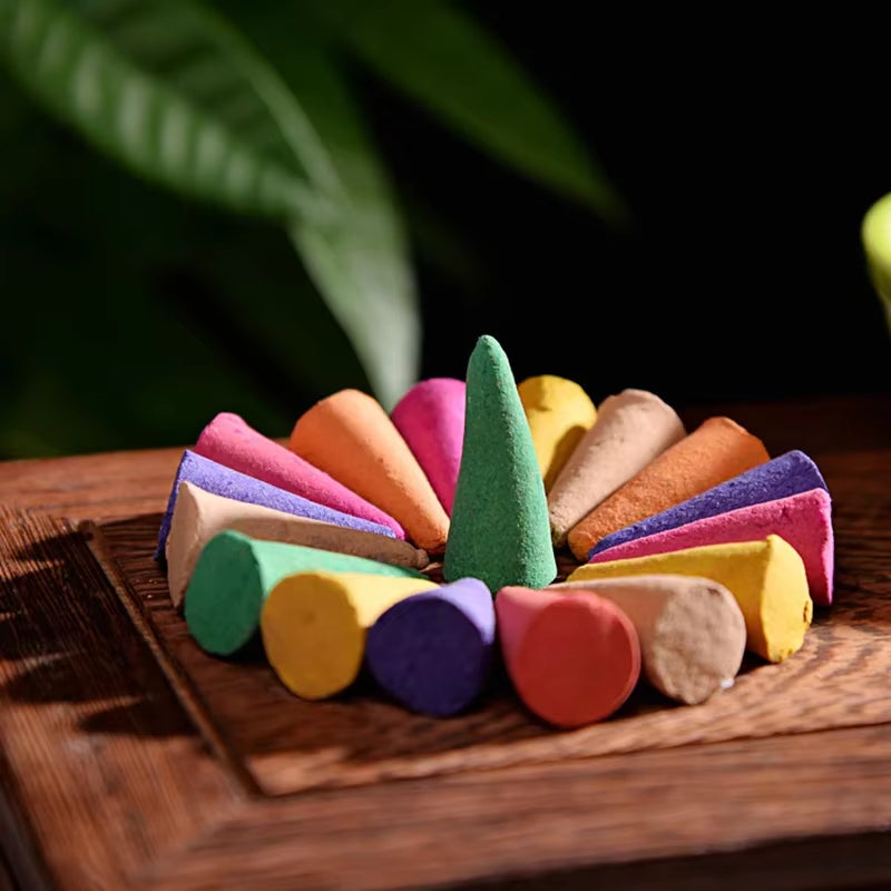 F 200/500/1000G Mix Natural Incense Cones India Jasmine Tibetan Bulk Tower Scents for Healty Room Yoga Meditation Household Gift